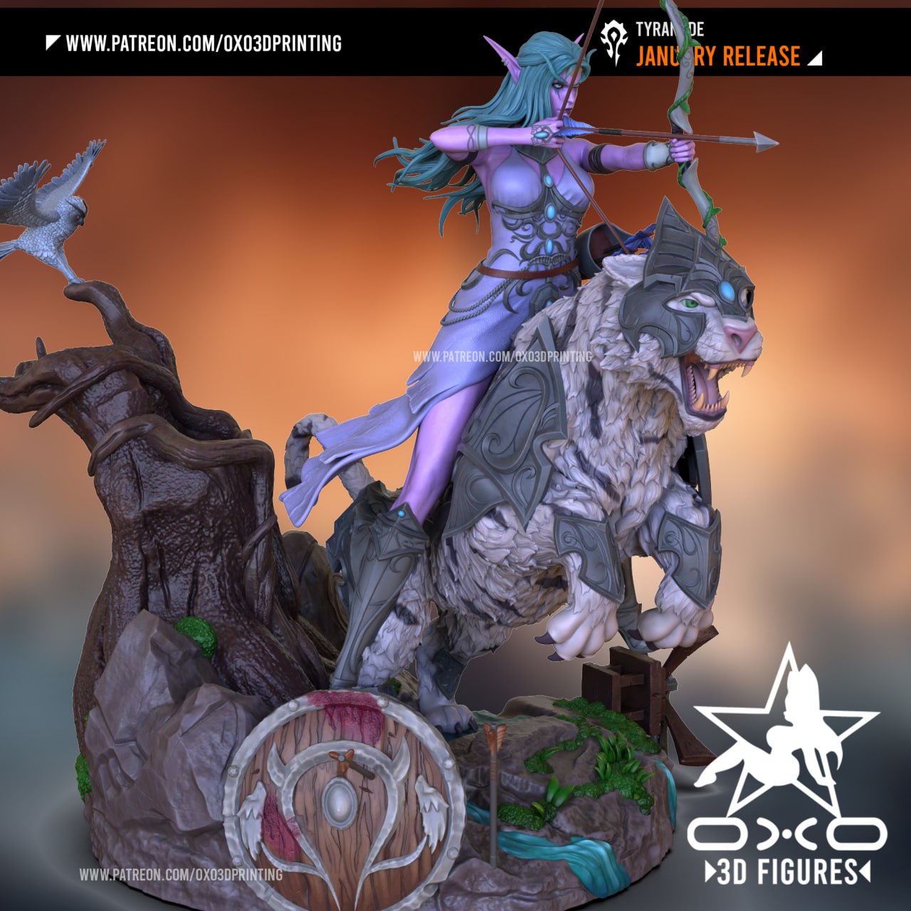 0X03D Figures - Tyrande World of Warcraft 6cm- 17.5cm - 22cm