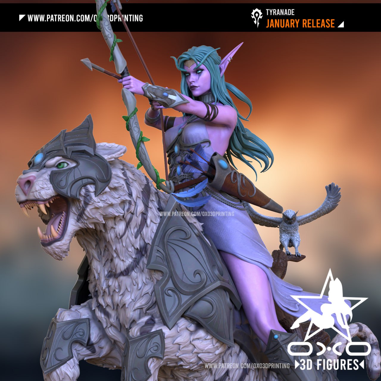 0X03D Figures - Tyrande World of Warcraft 6cm- 17.5cm - 22cm