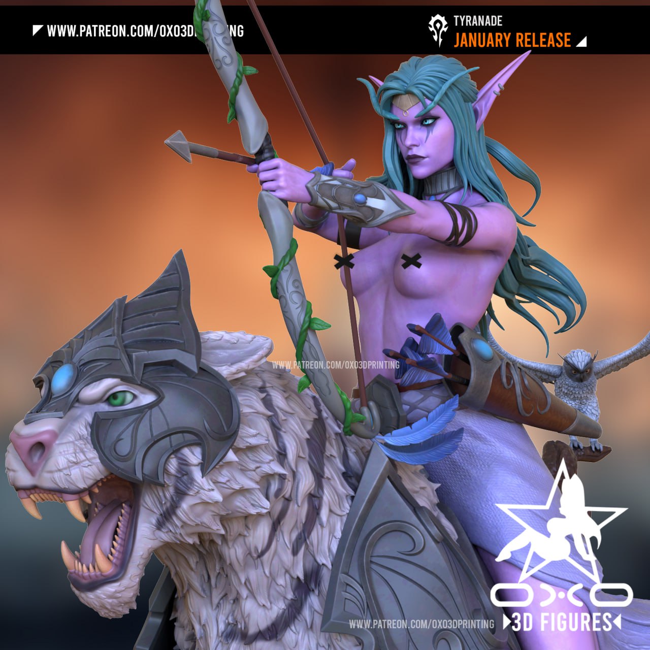 0X03D Figures - Tyrande World of Warcraft 6cm- 17.5cm - 22cm