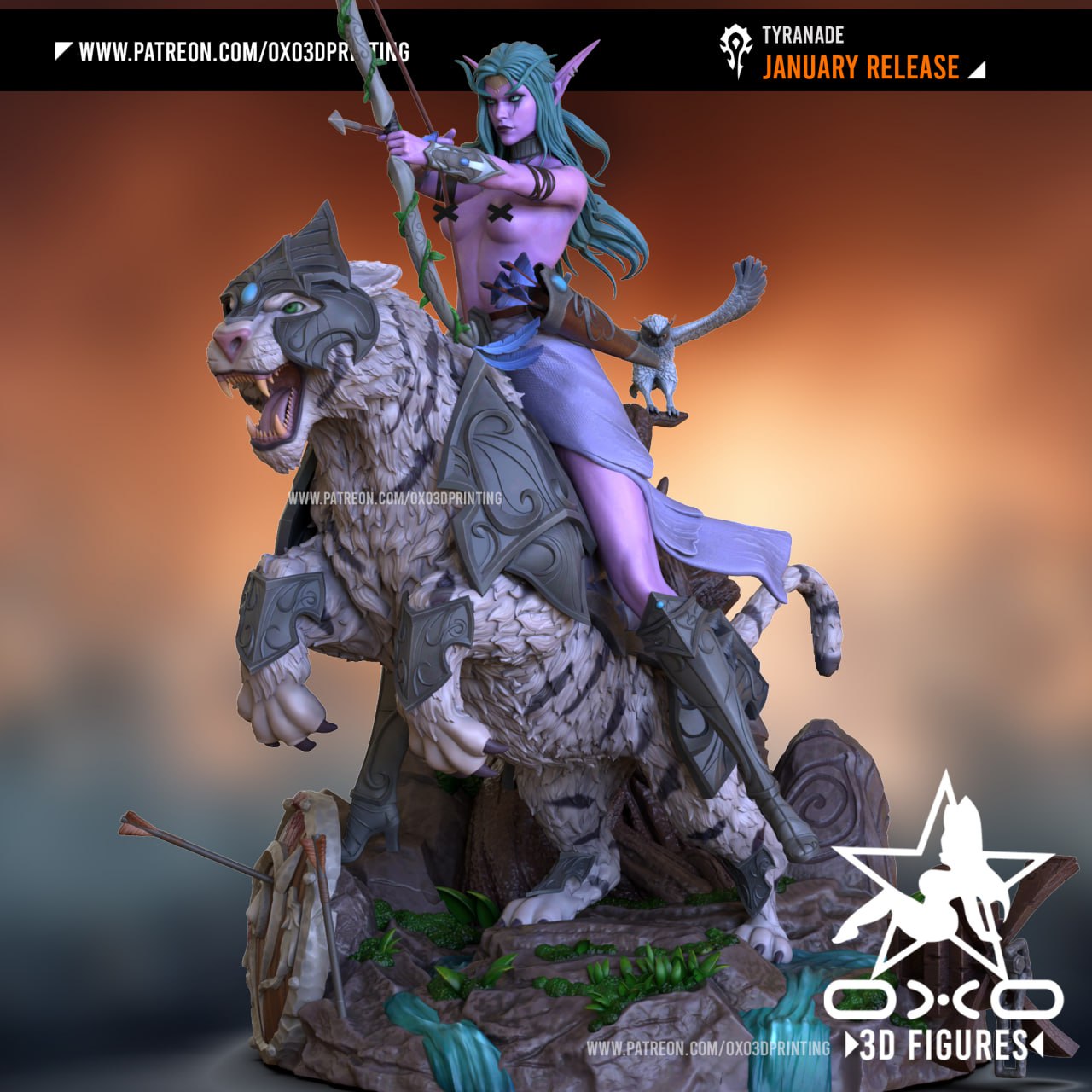 0X03D Figures - Tyrande World of Warcraft 6cm- 17.5cm - 22cm