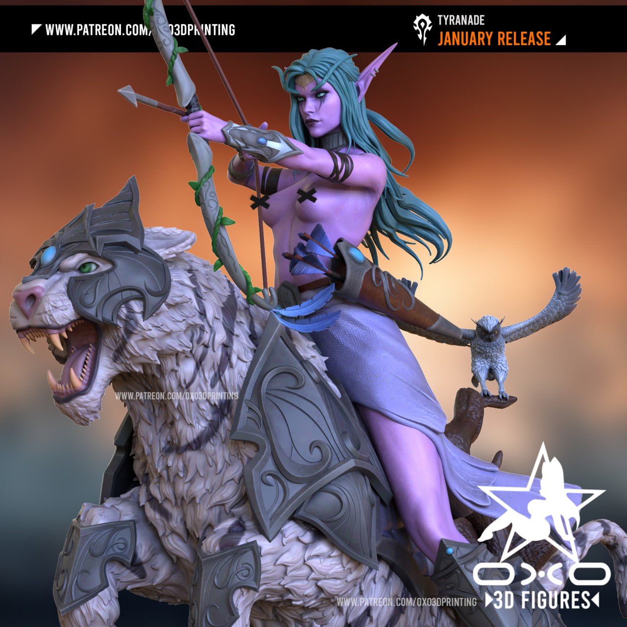 0X03D Figures - Tyrande World of Warcraft 6cm- 17.5cm - 22cm