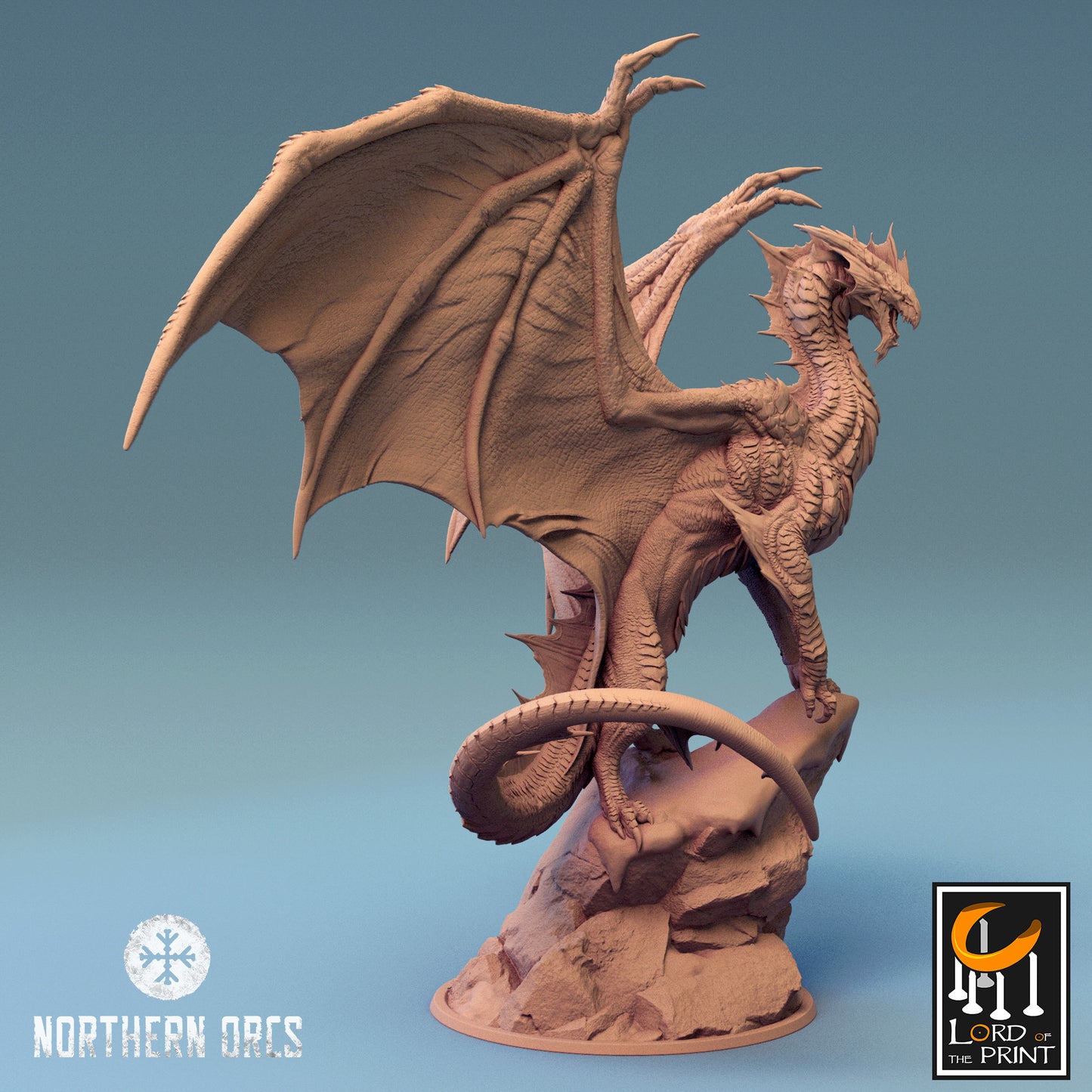 Rescale Miniatures (Lord of the Print) - Northern Orcs 2024-4 Silver Dragon Cliff 35mm H250mm W160mm D34mm