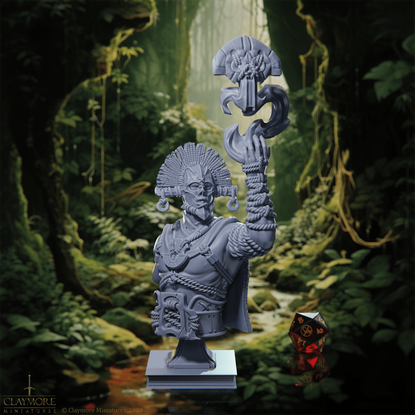 Claymore Miniatures - Nav'Avar Primal Sorcerer, Bust 15cm - Rangers Of The Savage Frontiers 2025 February