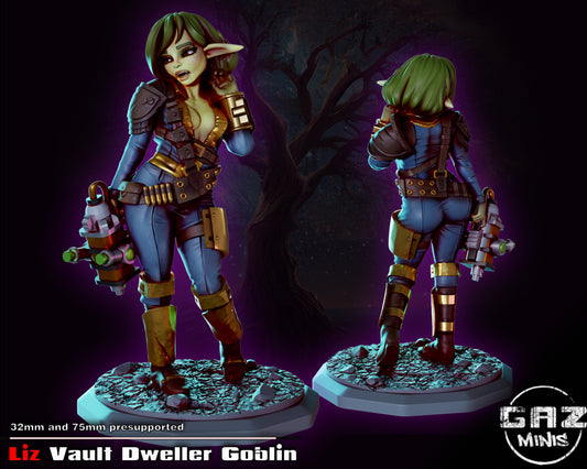 Gaz Minis - Liz, Vault Dweler Goblin - Pin-Ups of the Apocalypse 2023