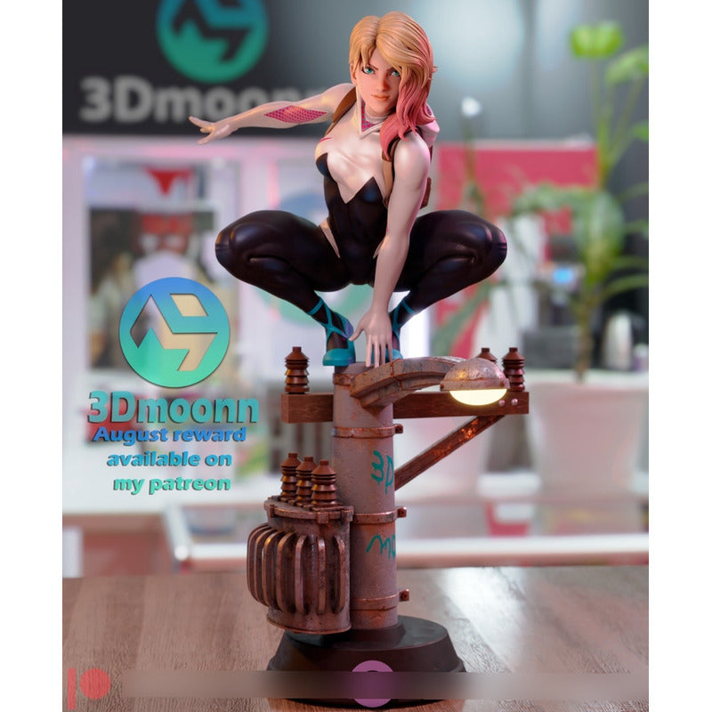 Figura De Colección Gwen Stacy Spiderverse 15cm Impresión 3d