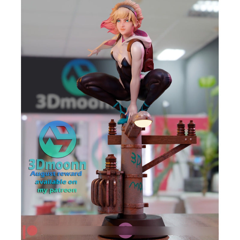 Figura De Colección Gwen Stacy Spiderverse 15cm Impresión 3d