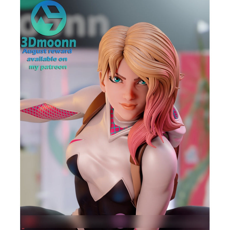 Figura De Colección Gwen Stacy Spiderverse 15cm Impresión 3d