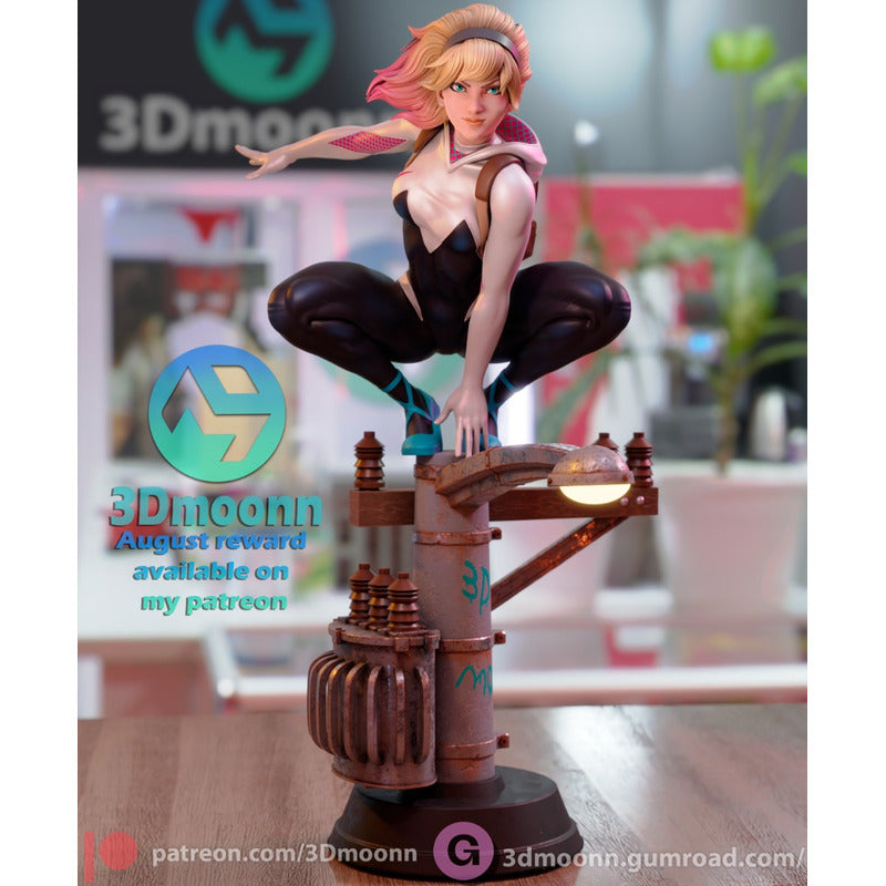 Figura De Colección Gwen Stacy Spiderverse 15cm Impresión 3d
