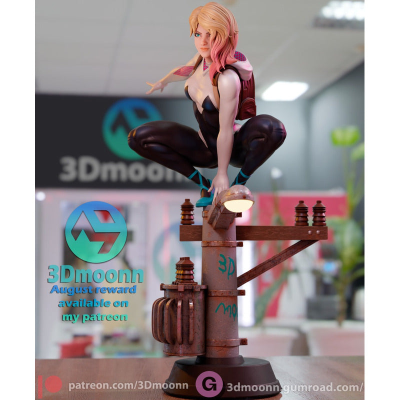 Figura De Colección Gwen Stacy Spiderverse 15cm Impresión 3d